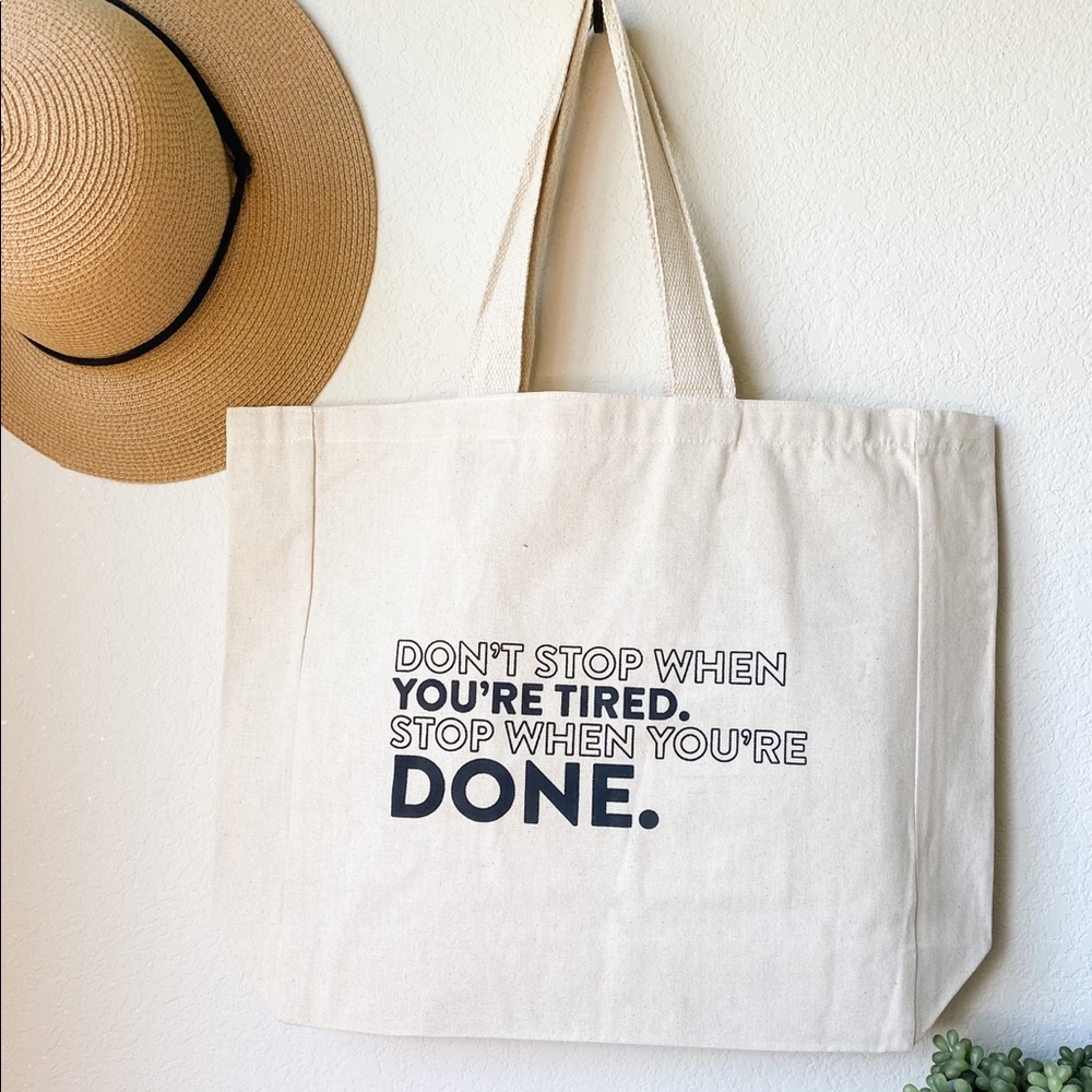 Funny Screen Printed Canvas Shopping Tote Bag - Handmade